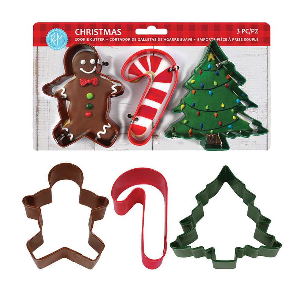 9pc R&M Xmas Polyresin Coated Steel Coloured Cookie Cutter Set