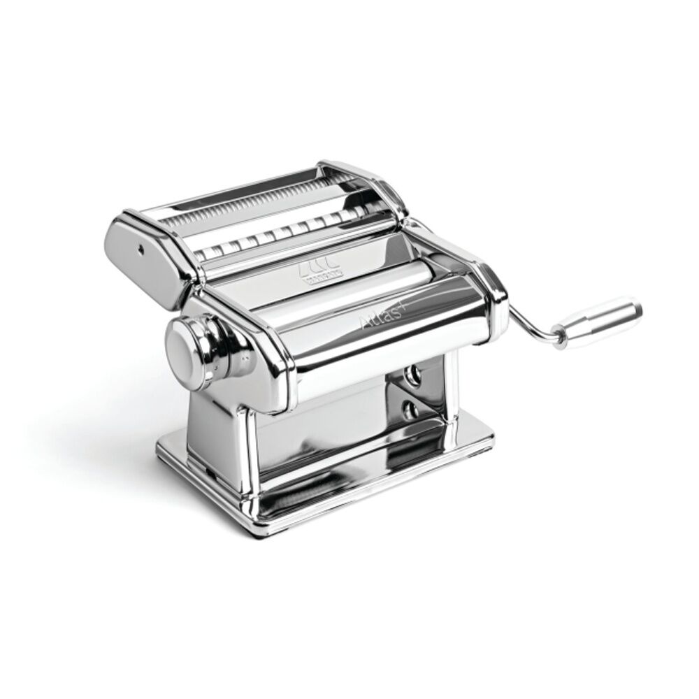 Marcato Atlas Plus Pasta Machine Stainless Steel W/ 4 Shape Settings Silver