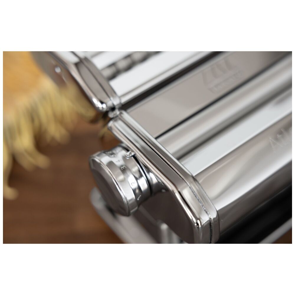 Marcato Atlas Plus Pasta Machine Stainless Steel W/ 4 Shape Settings Silver