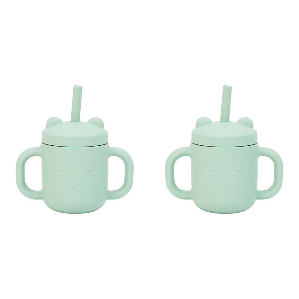 2PK Annabel Trends Mini Sippi Bear Cup w/ Handles Moss 11.5cm