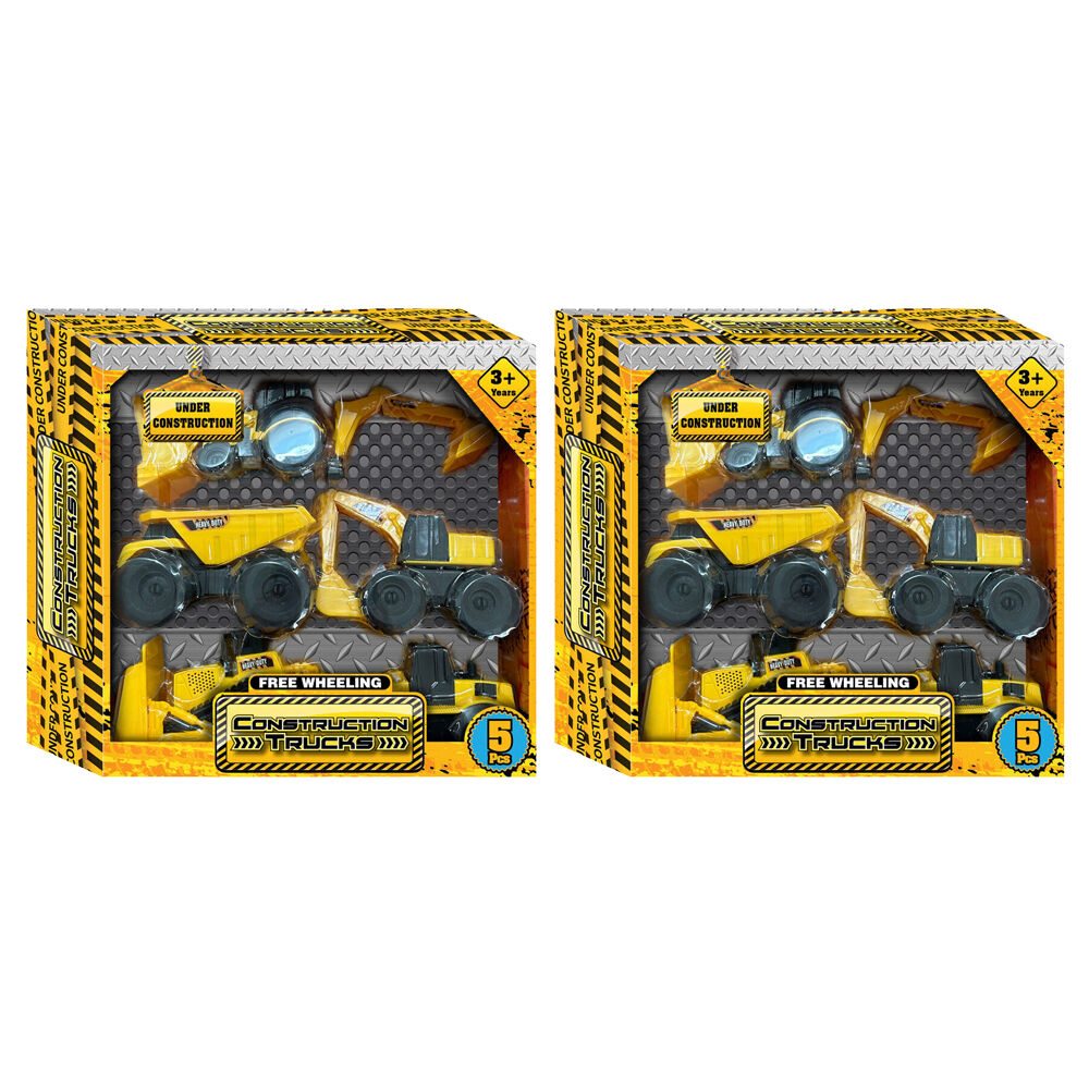 2x 5pc Hunter Leisure Construction Truck Vehicle Playset Kids Toy 3y+