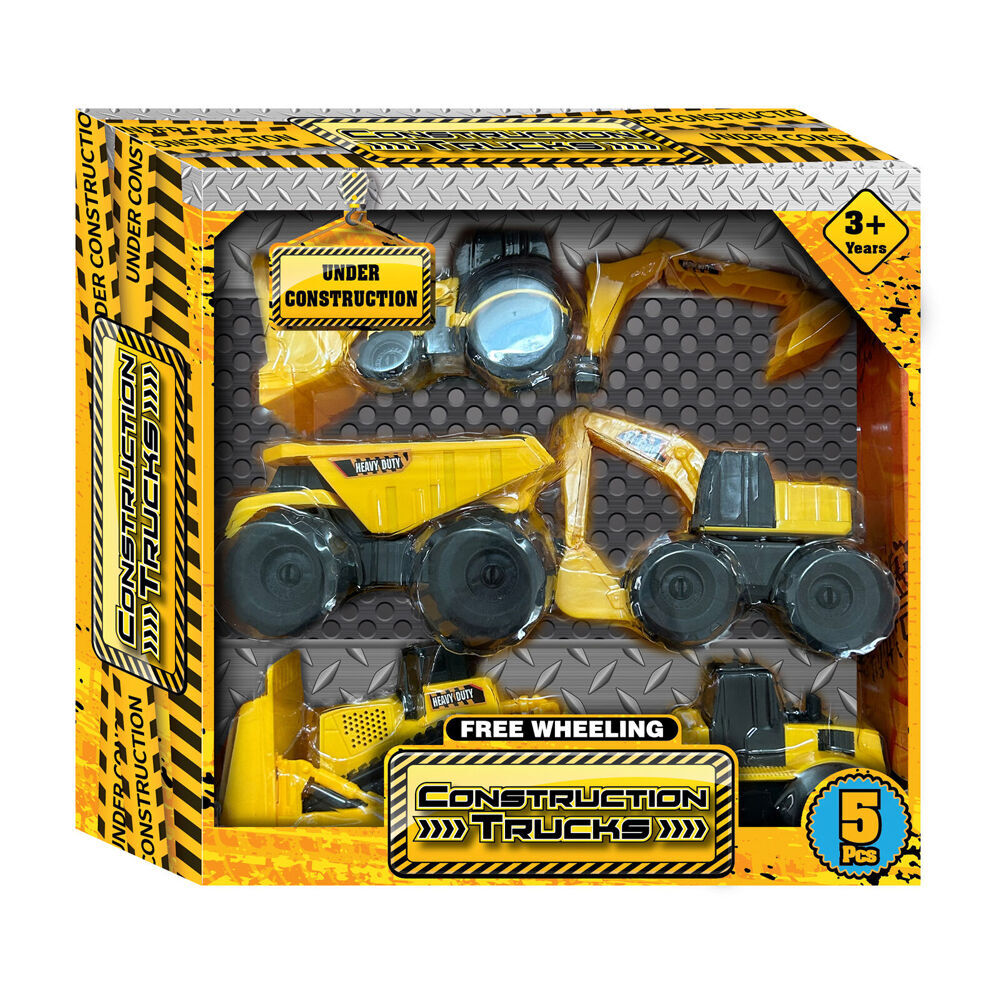 2x 5pc Hunter Leisure Construction Truck Vehicle Playset Kids Toy 3y+