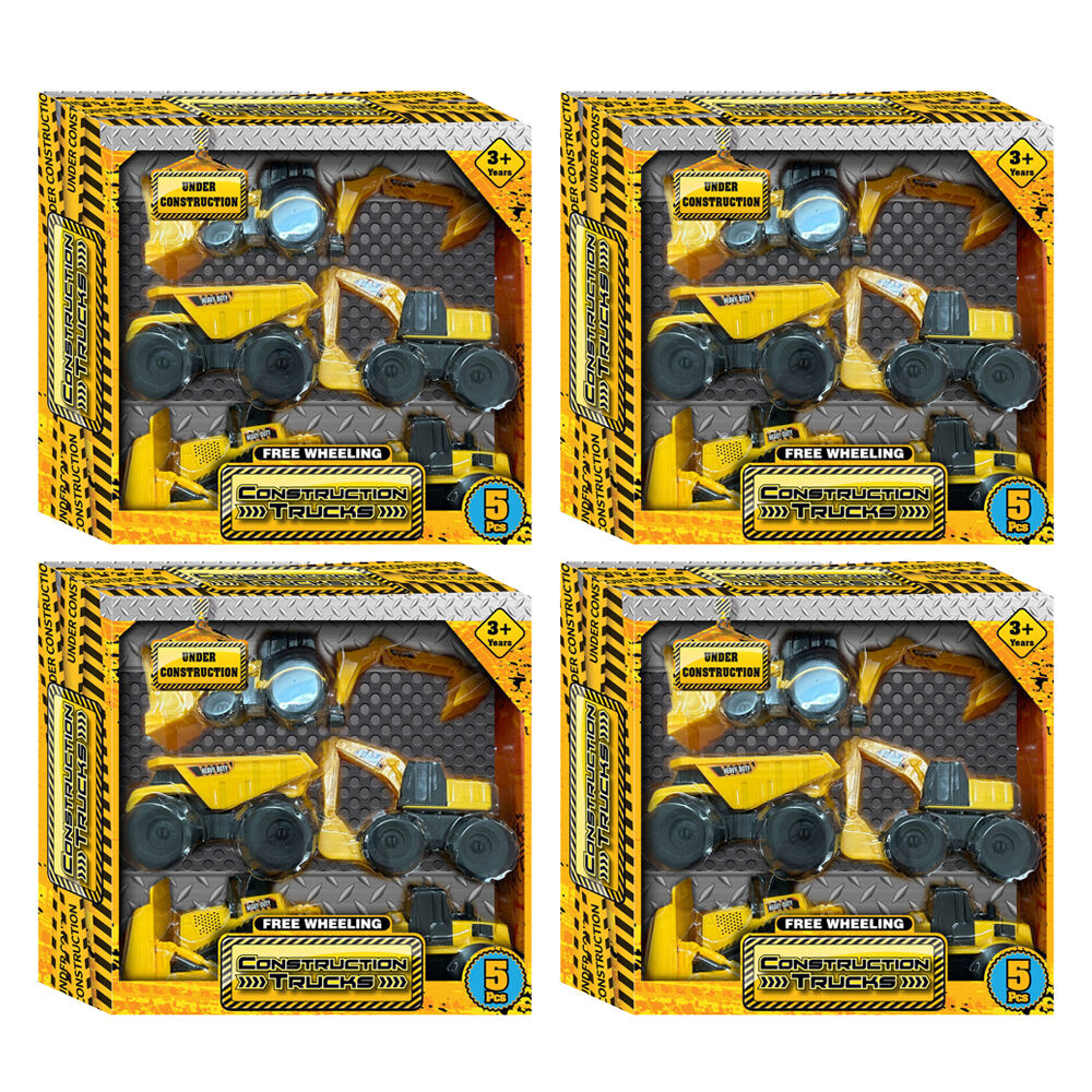 4x 5pc Hunter Leisure Construction Truck Vehicle Playset Kids Toy 3y+
