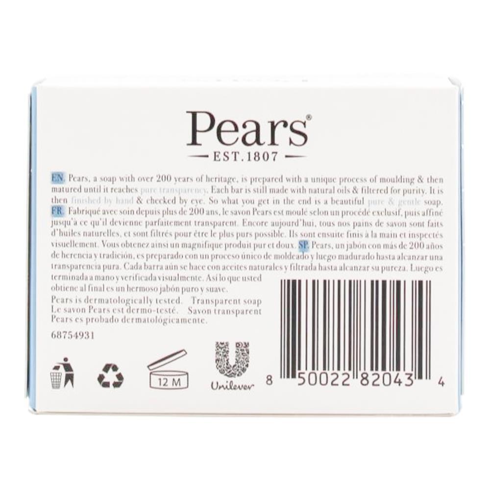 12PK Pears Pure & Gentle 100g Transparent Bar Soap w/ Mint Extracts