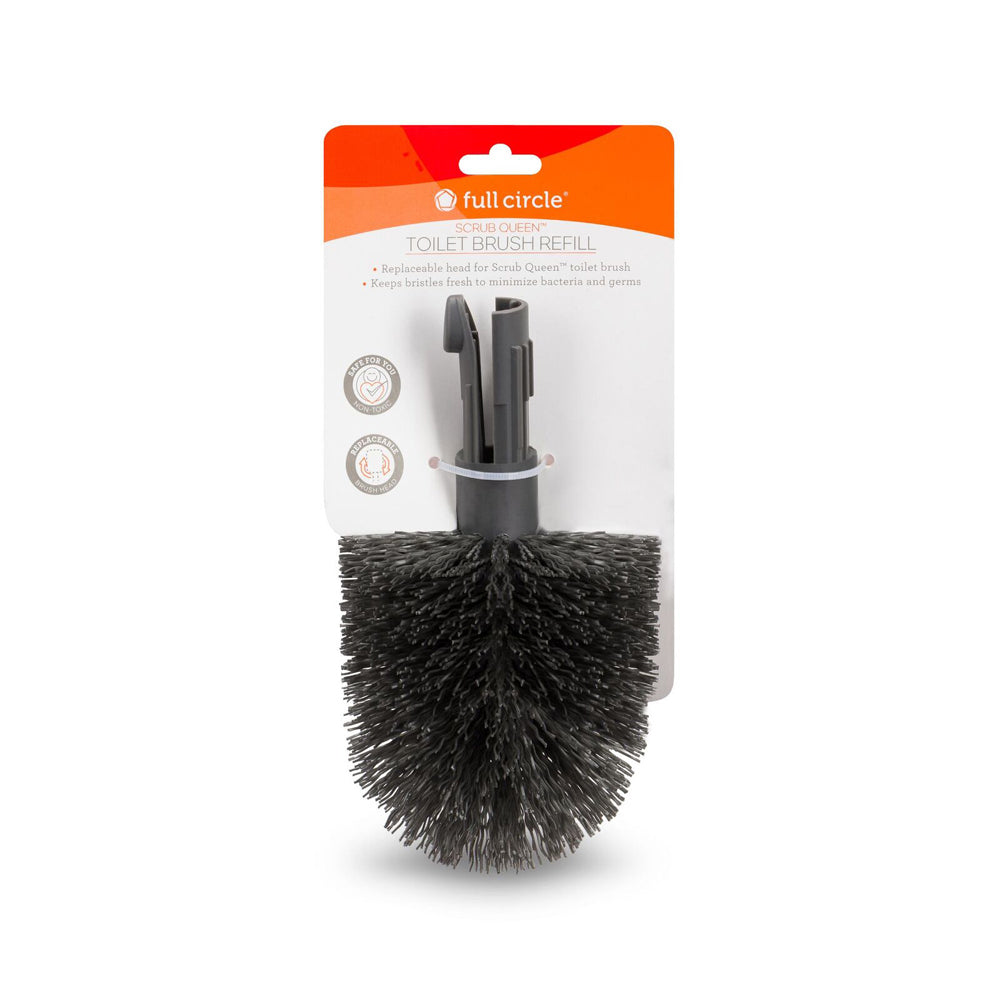 2PK Full Circle Scrub Queen Toilet Brush Head Refill - Grey