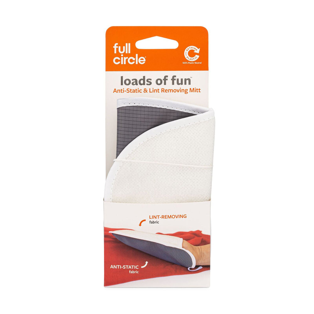 2PK Full Circle 19cm Anti Static Lint Removing Mitt - Grey