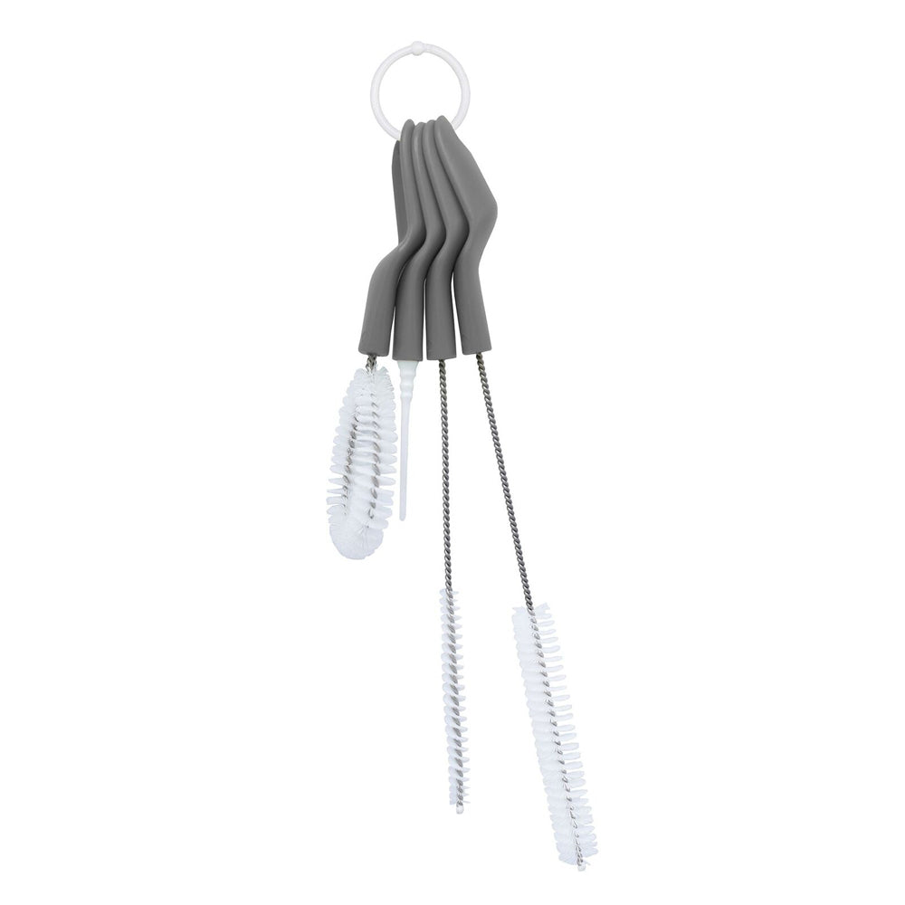 2x 4pc Full Circle Little Sipper Bottle/Straw Cleaning Brush Set - Grey