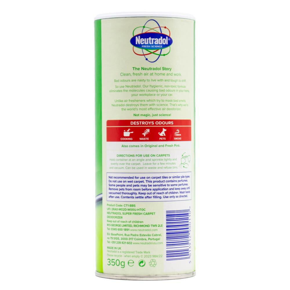 6PK Neutradol 350g Vac N'Fresh Carpet Freshener Deodoriser Super Fresh