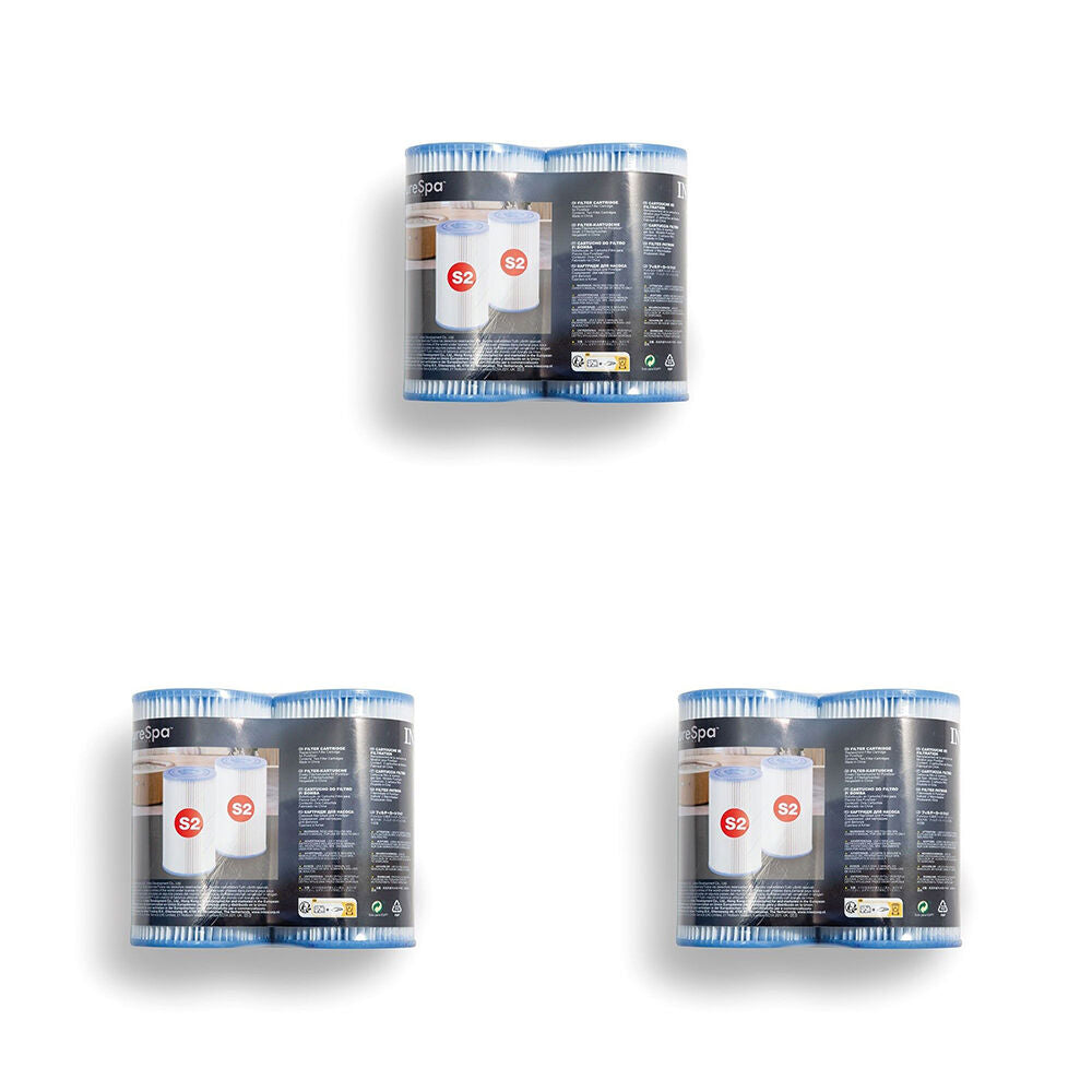 6pc Intex Filter Cartridge S2 For Spa Shrink Wrap W/ Litho Twin Pack