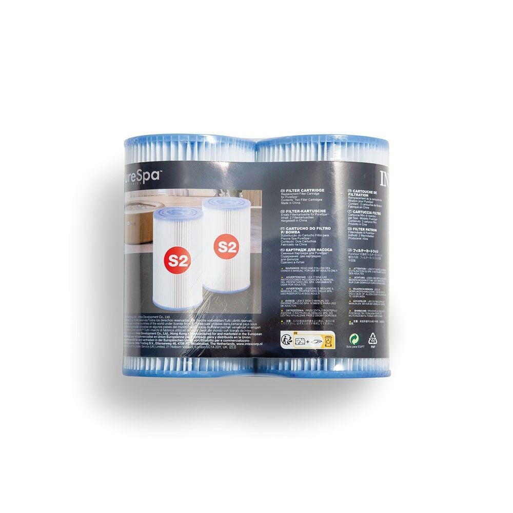 6pc Intex Filter Cartridge S2 For Spa Shrink Wrap W/ Litho Twin Pack