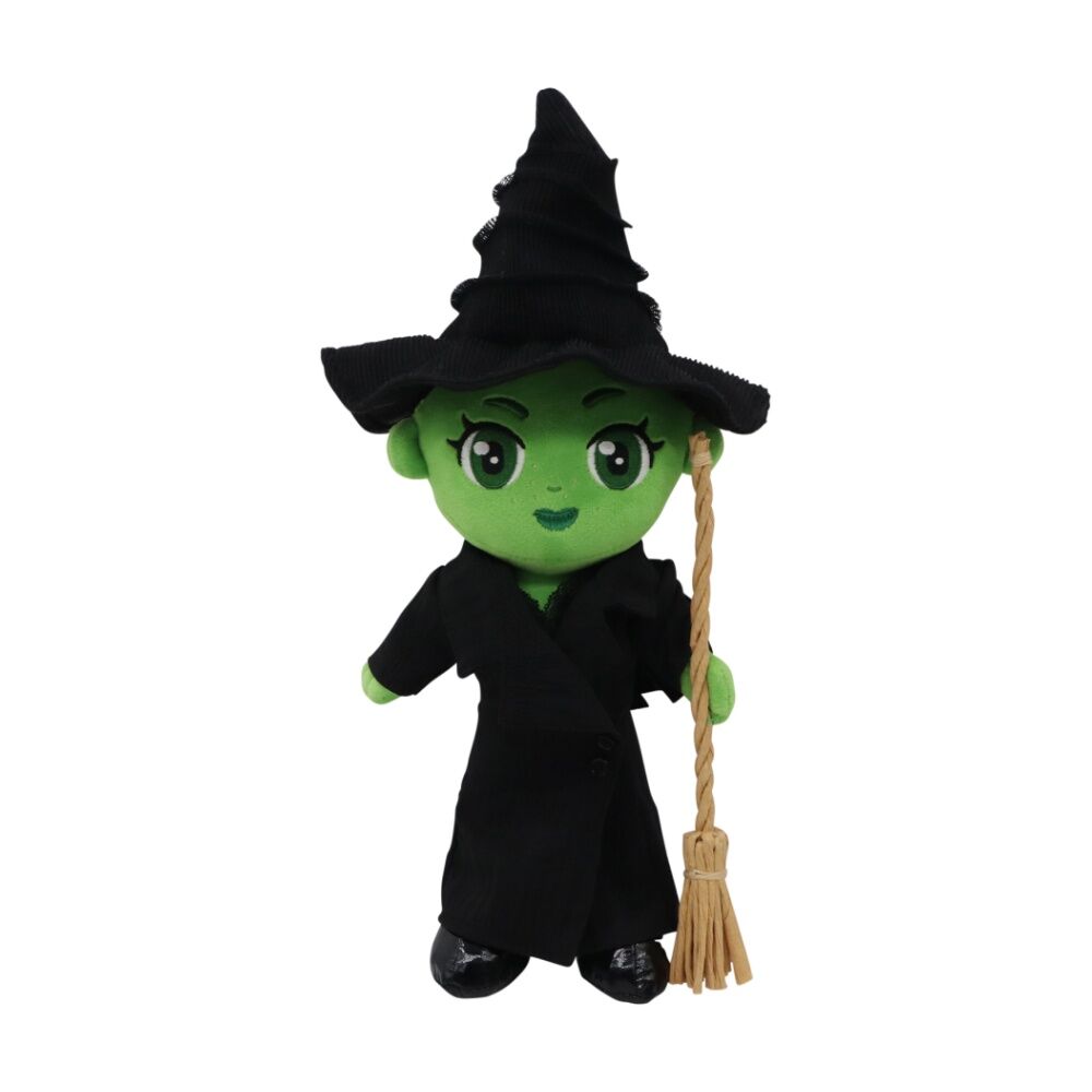 Wicked Kids Medium Soft Plush Toy Elphaba w/ Iconic Hat & Broom 10 Inch