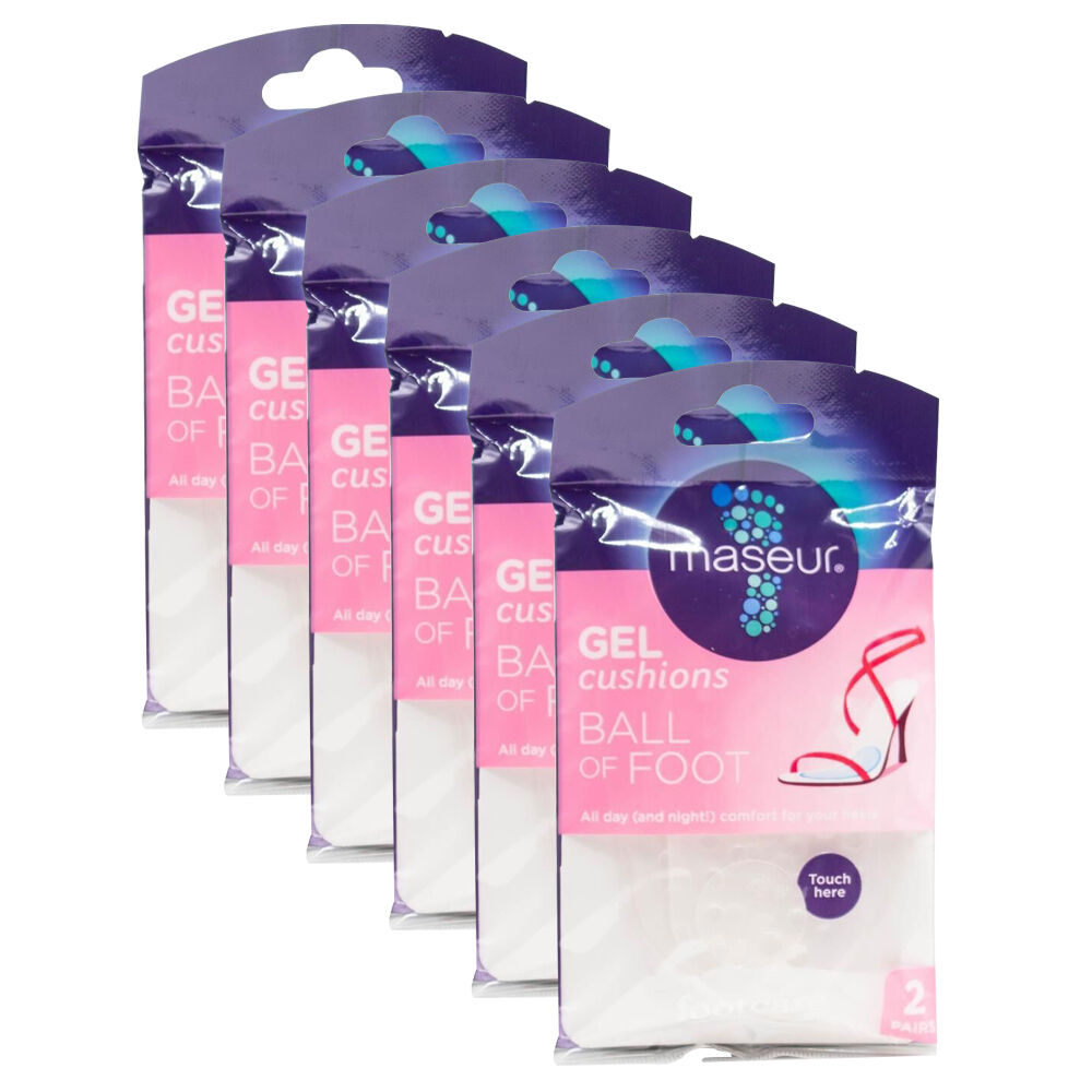 6x 4pc Footcare Maseur Gel Cushions Ball Of Foot Comfort Pads Support