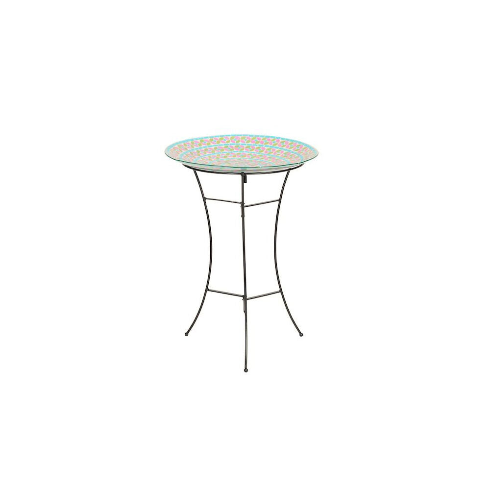3 Legged Powder Coated Metal Bird Bath Stand 57x37cm Matte Black