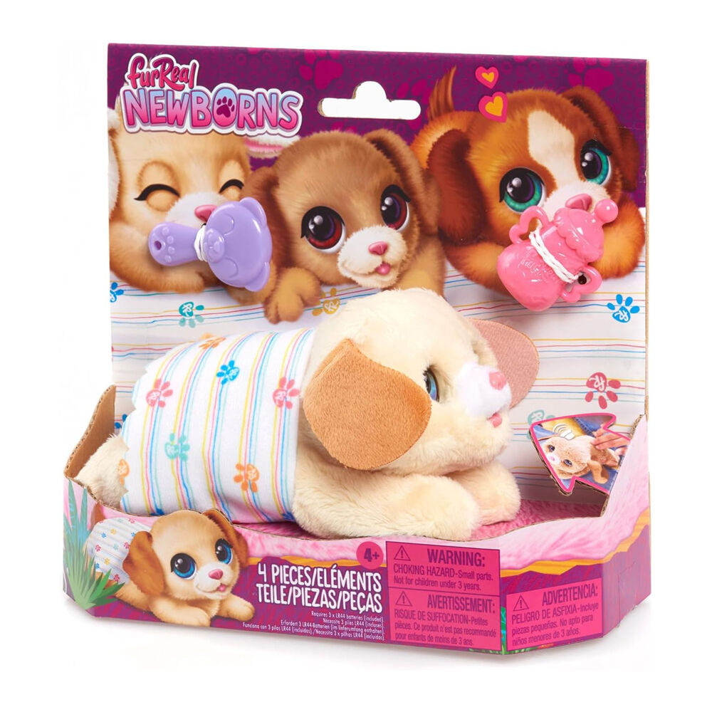 FurReal Newborns Plush Interactive Toy Cream Puppy/Grey Kitten 4y+ Assorted