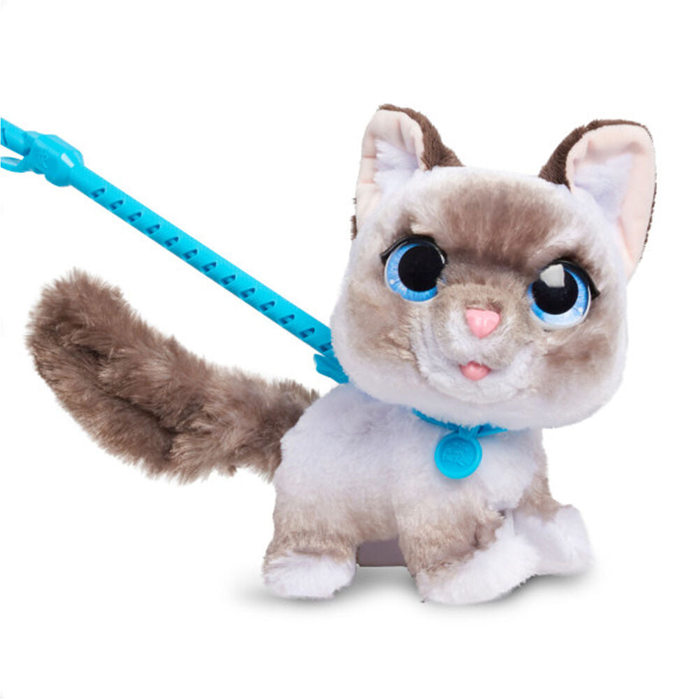 FurReal Wag-A-Lots Kitty Interactive Plush Toy for Kids - Grey/White - 4y+