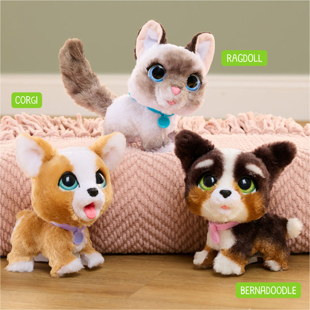 FurReal Wag-A-Lots Kitty Interactive Plush Toy for Kids - Grey/White - 4y+