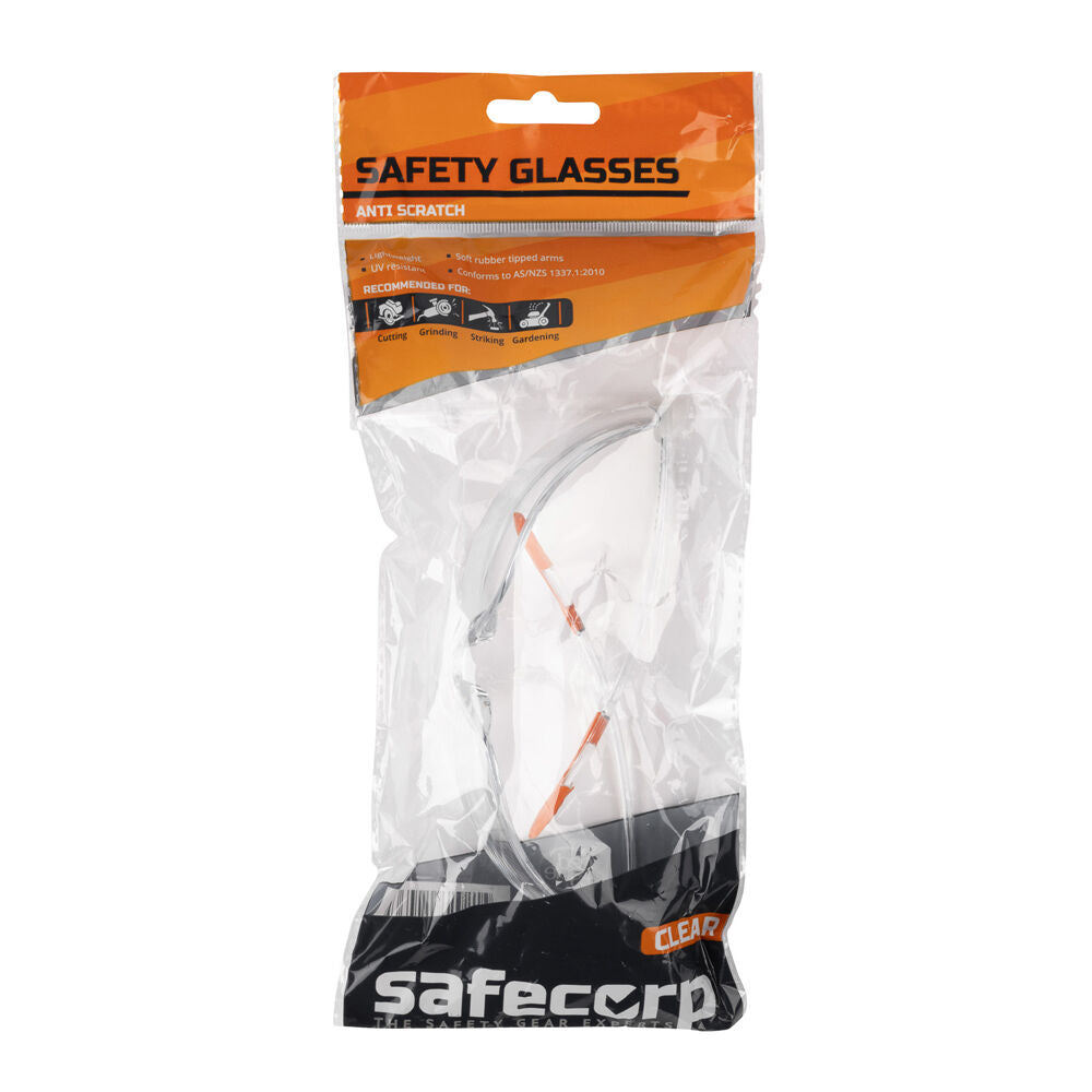 6PK Safecorp Clear PPE Safety Specs Glasses Anti Fog Anti Scratch UV Resistant