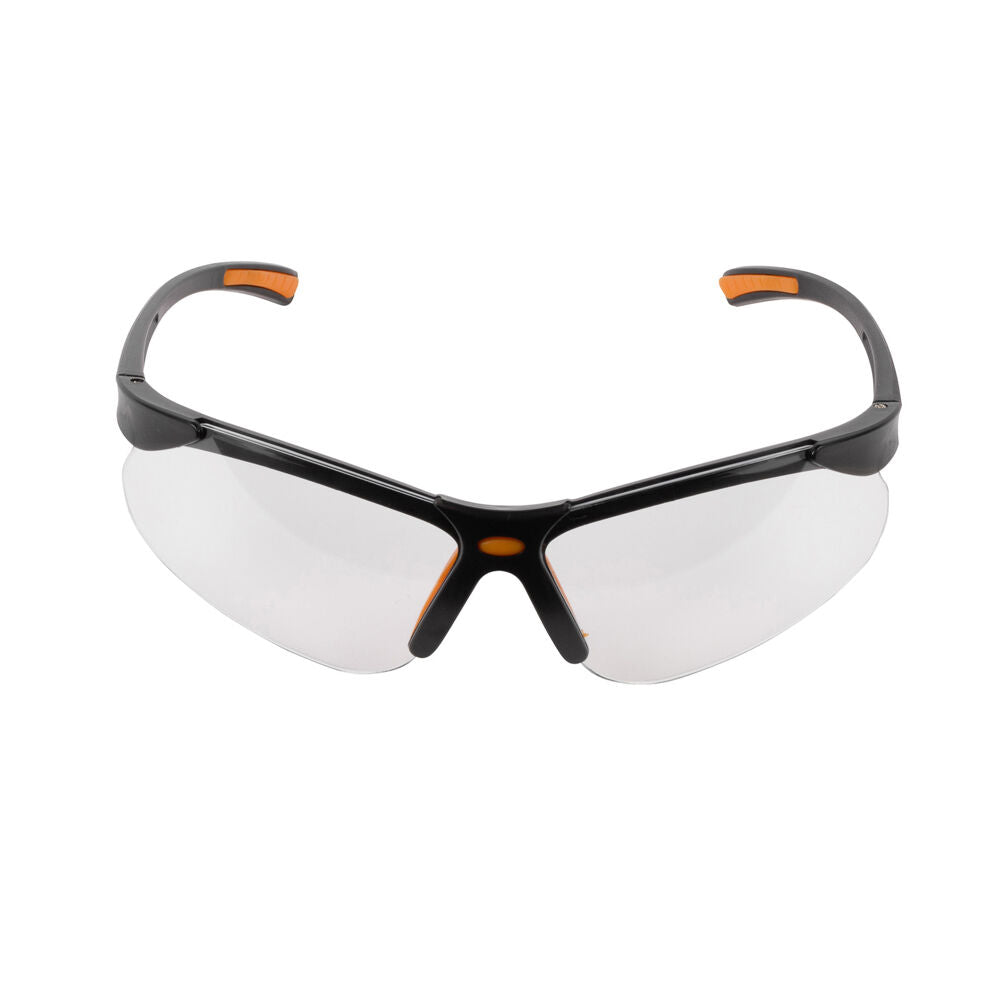 3PK Safecorp Clear PPE Safety Specs Glasses Anti Fog Anti Scratch Black/Orange