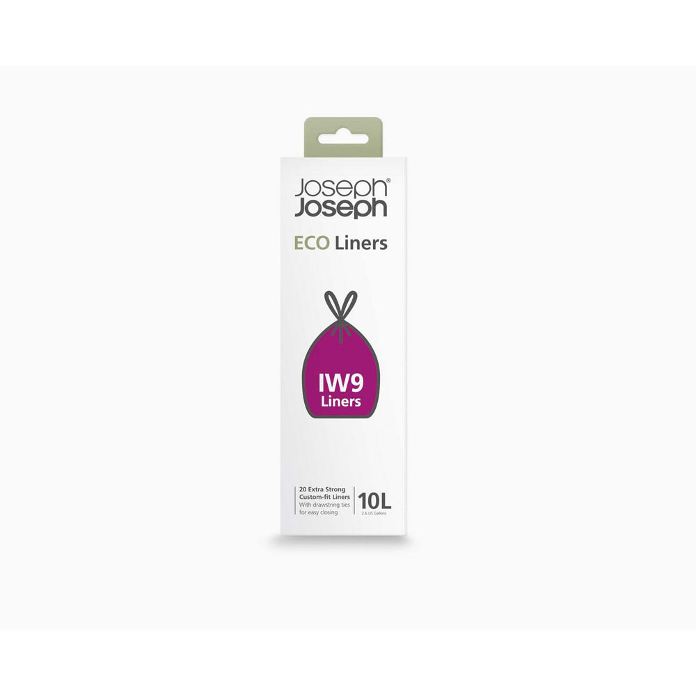 8x 20pc Joseph Joseph IW9 10L Eco Liners Trash Bag For Arc Pedal Bins Grey