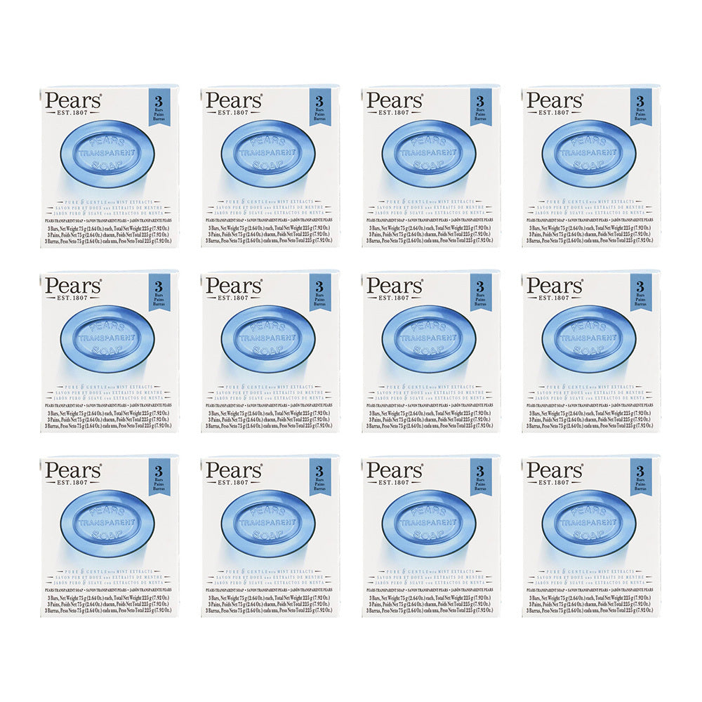 36pc Pears Pure & Gentle 75g Transparent Bar Soap w/ Mint Extracts