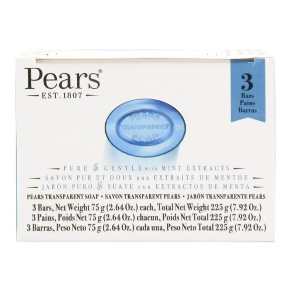 18pc Pears Pure & Gentle 75g Transparent Bar Soap w/ Mint Extracts