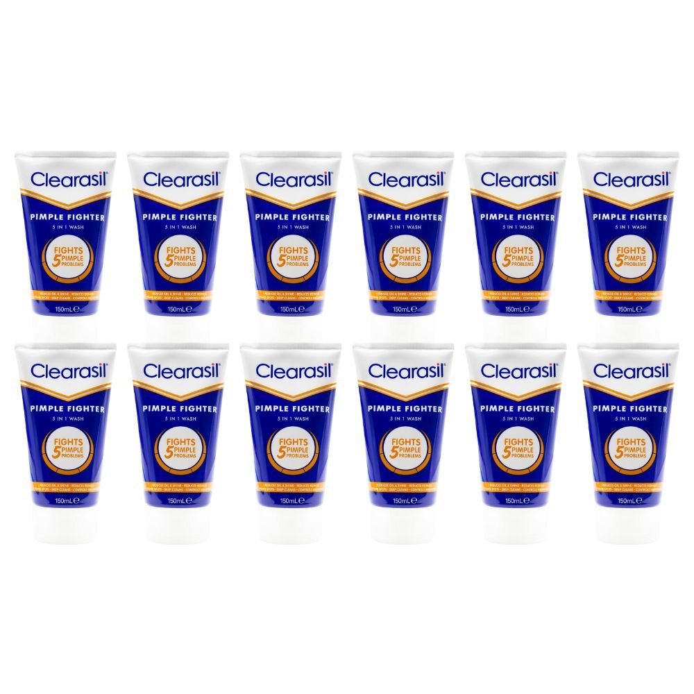 12PK Clearasil 150ml Pimple Fighter 5-in-1 Wash