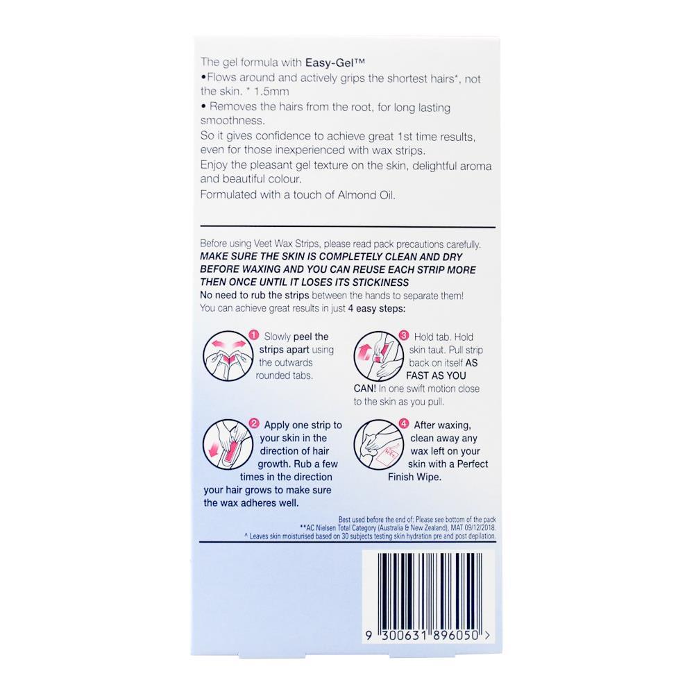 320pc Veet Wax Strips A Touch of Almond Oil w/ Finish Wipes