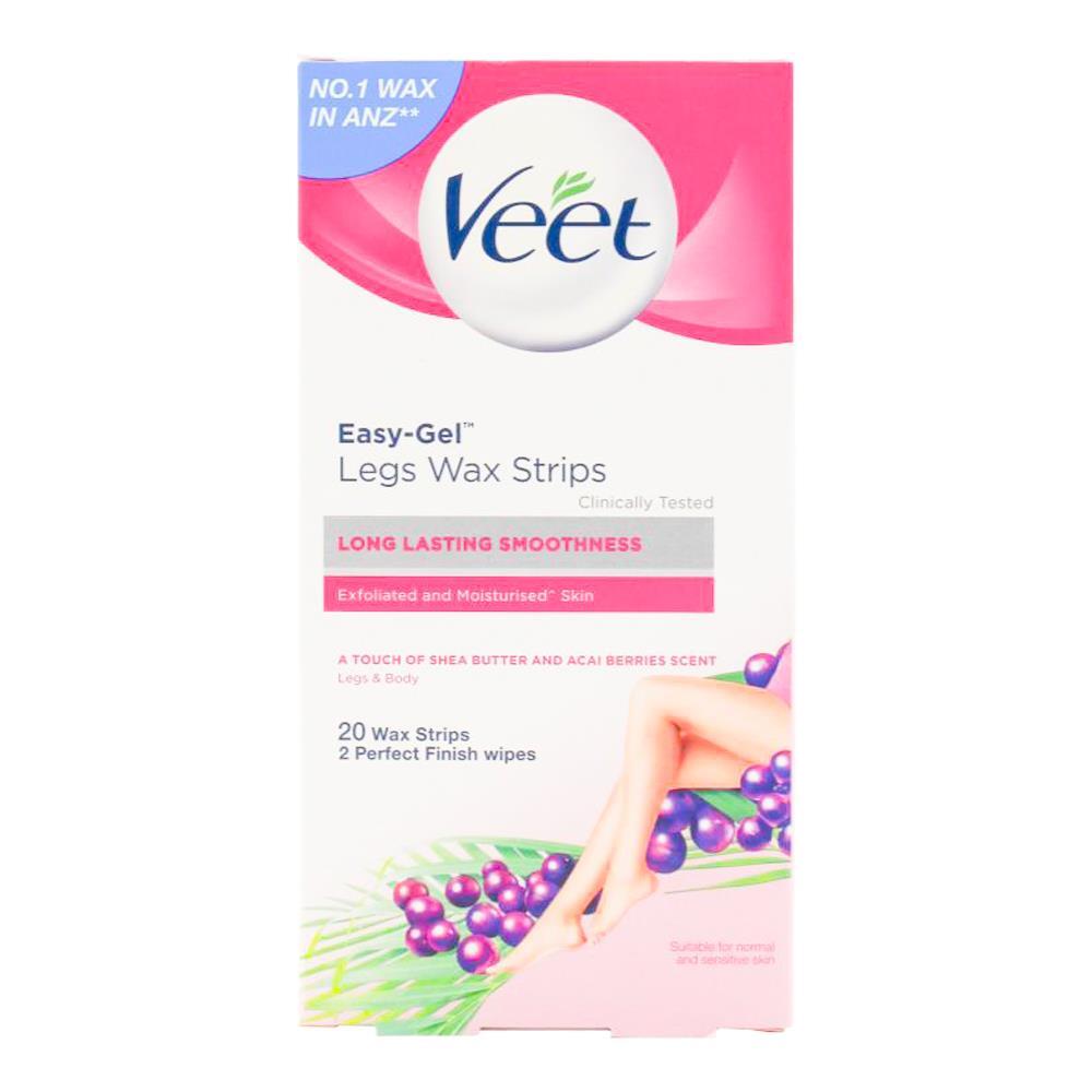 120pc Veet Easy-Gelwax Legs Wax Strips w/ Finish Wipes