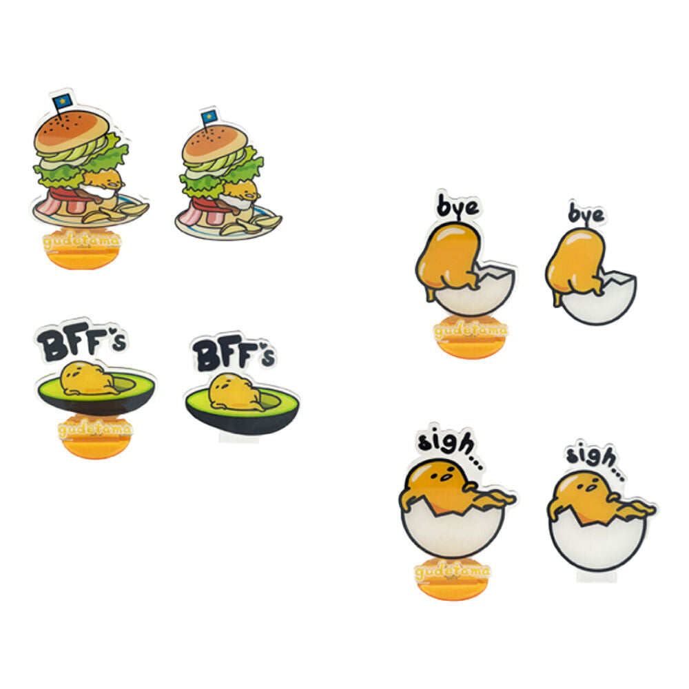 4PK Gudetama Acrylic Figurine Kids Collectable Toy For Ages 3y+ Assorted
