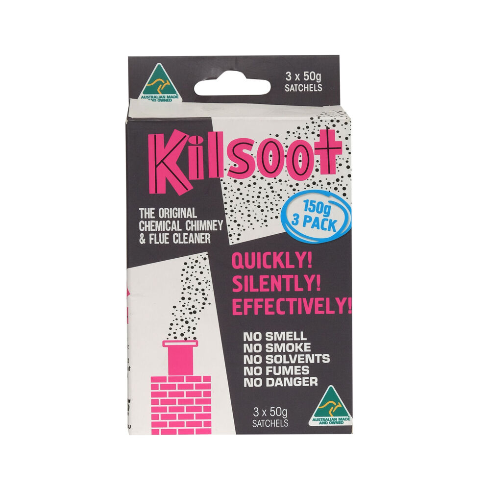 3x 3pc Kilsoot Quick 20 Minute Chimney and Flue Cleaner 50g Sachet