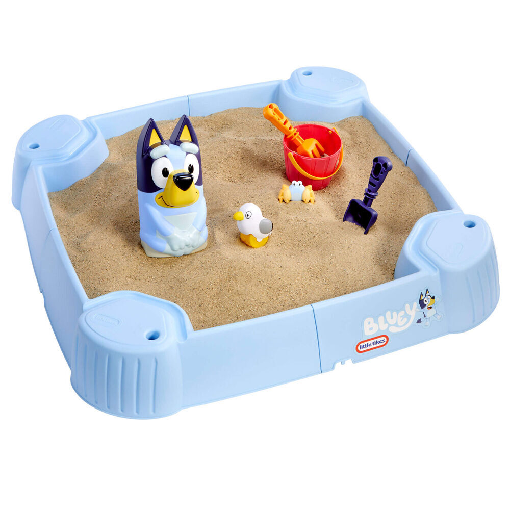 Little Tikes Bluey Beach Day Sandbox w/6 Accessories Outdoor Sandpit Toy 1y+