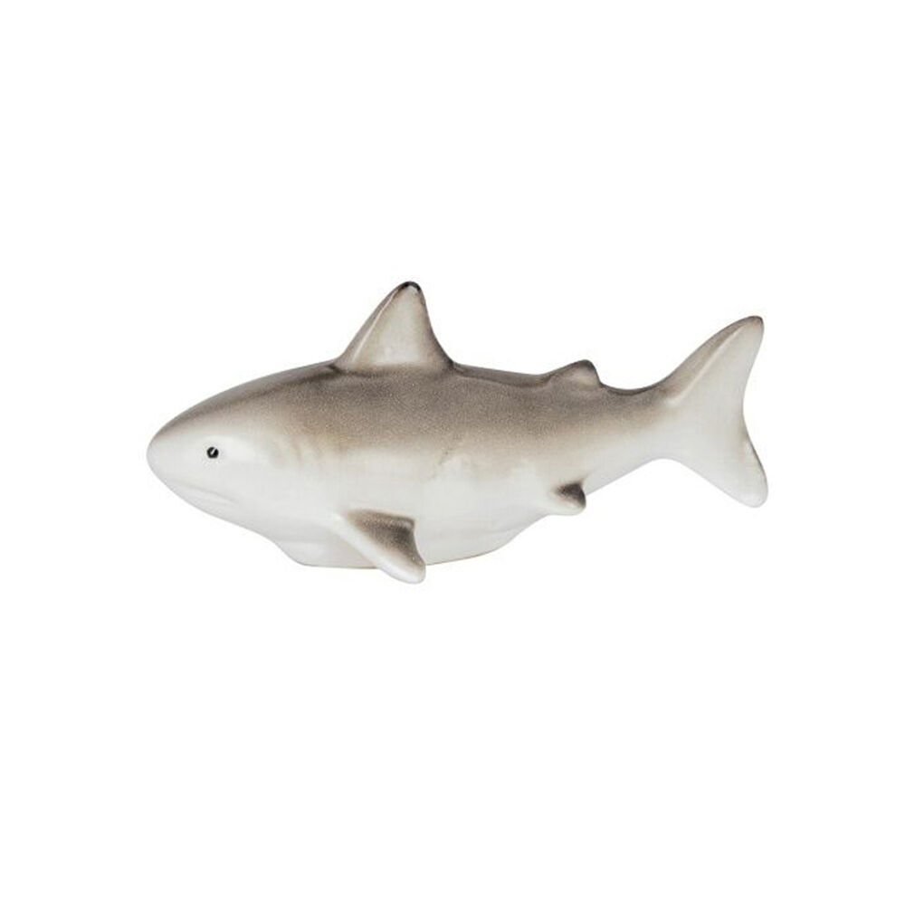 3PK Floating Shark Outdoor Bird Bath Decoration 16x7cm Grey/White