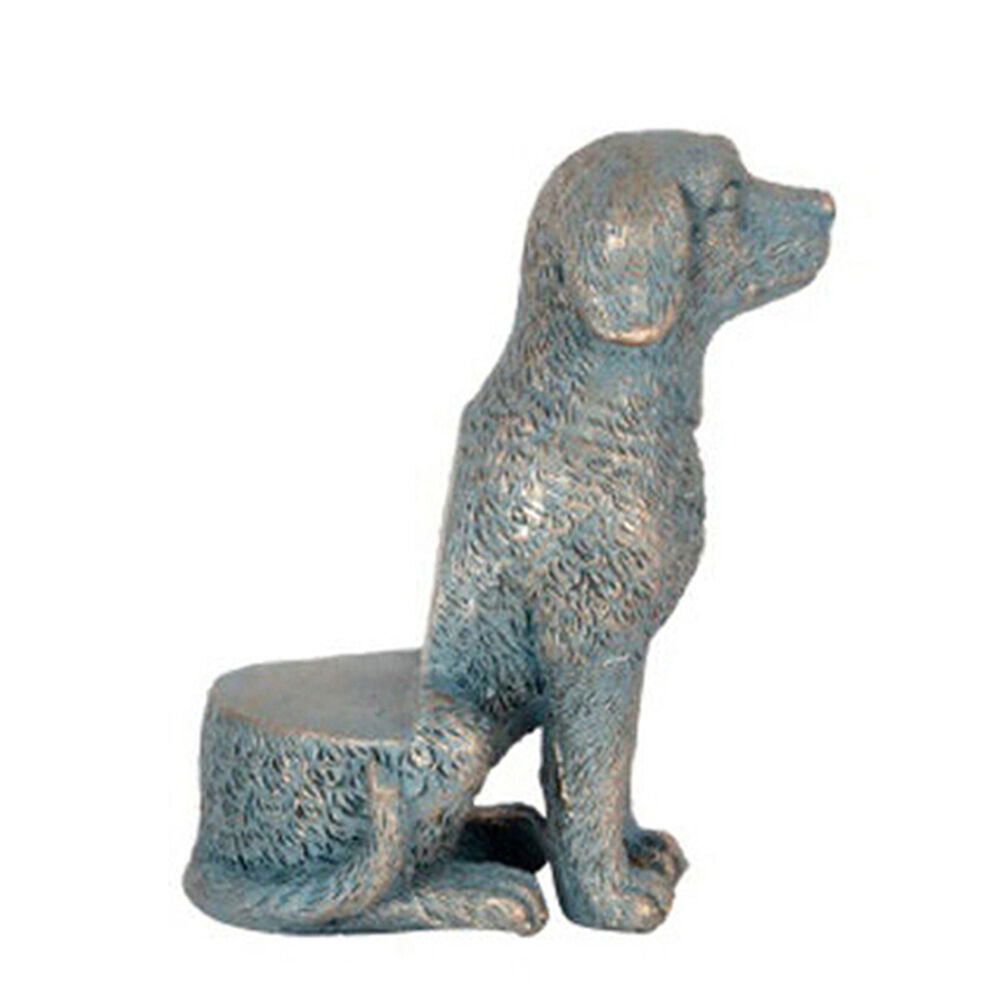 3PK Polyresin Labrador Dog Planter Pot Feet Riser Aged Brass
