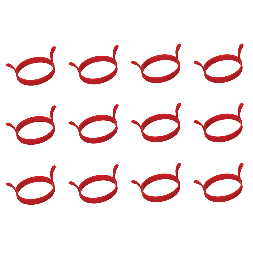 12PK Appetito Silicone Egg Ring Moulder Home Kitchen Cooking Utensil Red