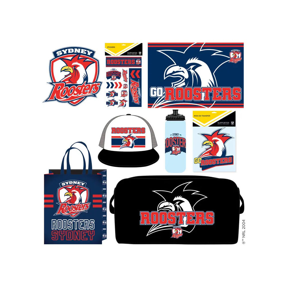 NRL Sydney Roosters Showbag with Duffle Bag, Drink Bottle, and Cap - 8y+