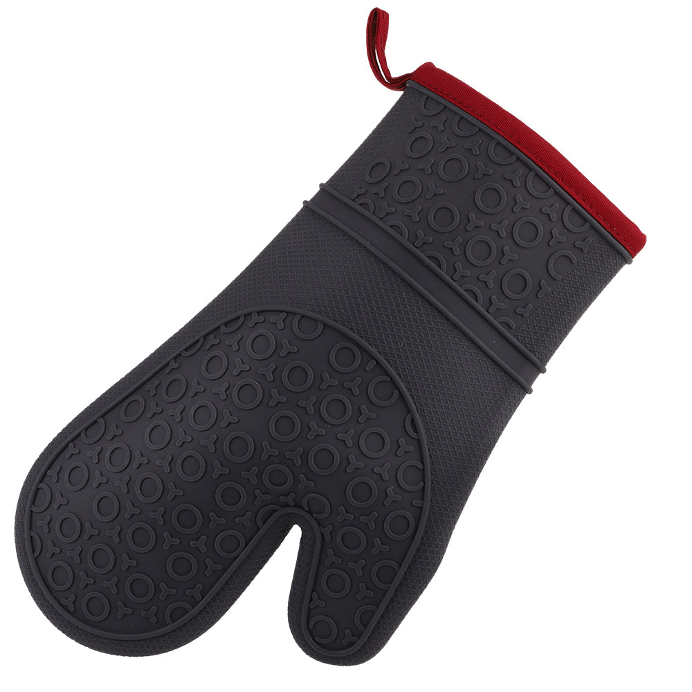 2PK Daily Bake Heat Resistant Silicone Oven Glove/Mitt Black