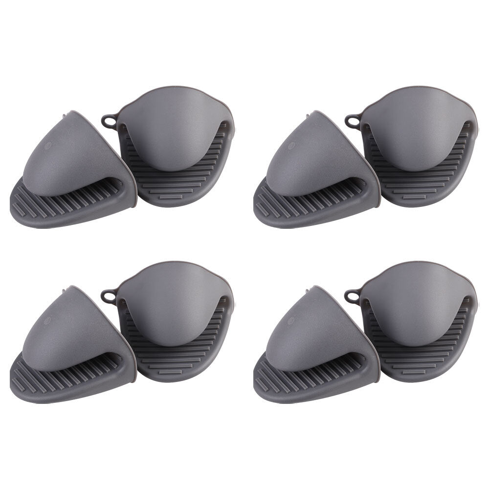 4PK Appetito Heat Resistant Silicone Oven Mitts Set 2 Grey