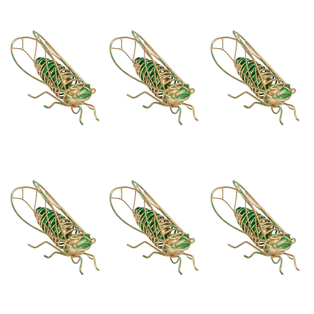 6PK Cicada Ornament Home Decoration 9x4cm Green/Gold Assorted