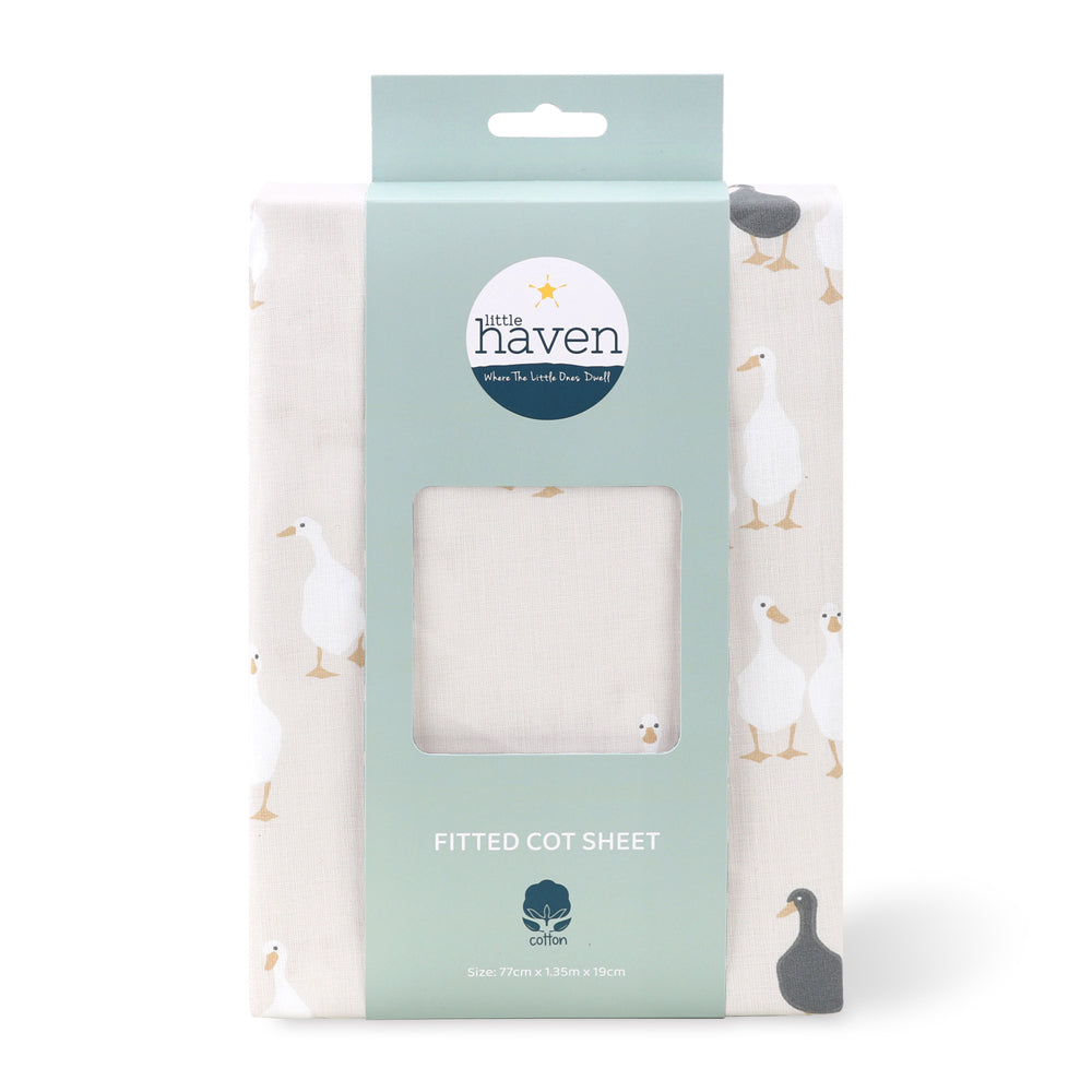2PK Little Haven Cot Fitted Goose Baby Bedding Sheet 135cm