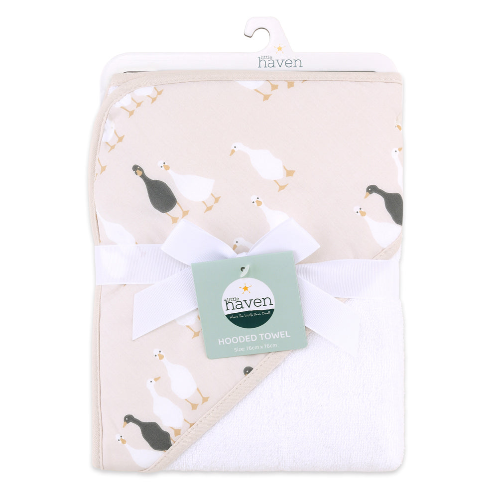 2PK Little Haven Cotton Hooded Goose Soft Baby Towel 76cm