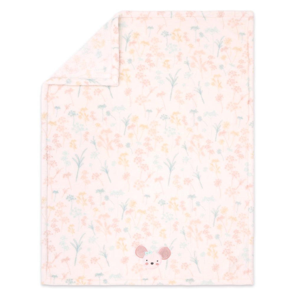 2PK Little Haven Applique Wildflower Baby Blanket 101cm
