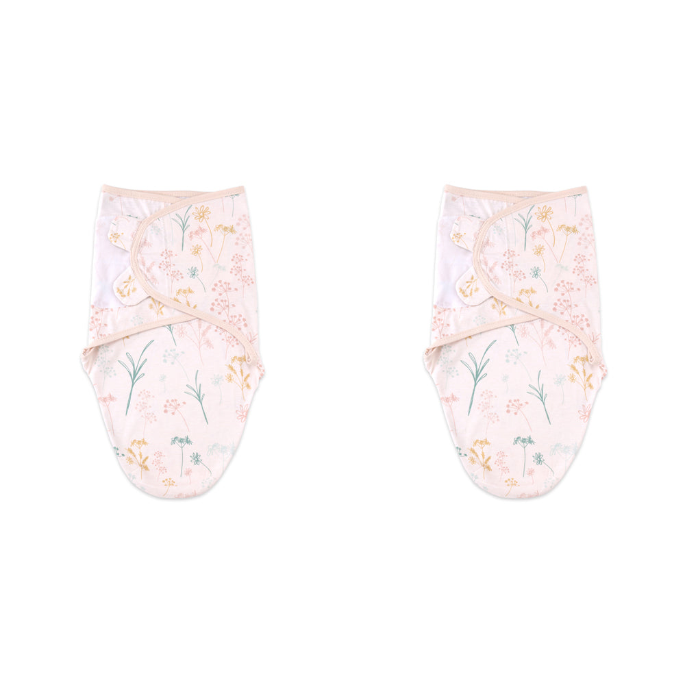 2PK Little Haven Cotton Hooded Swaddle Wild Flower 0M+