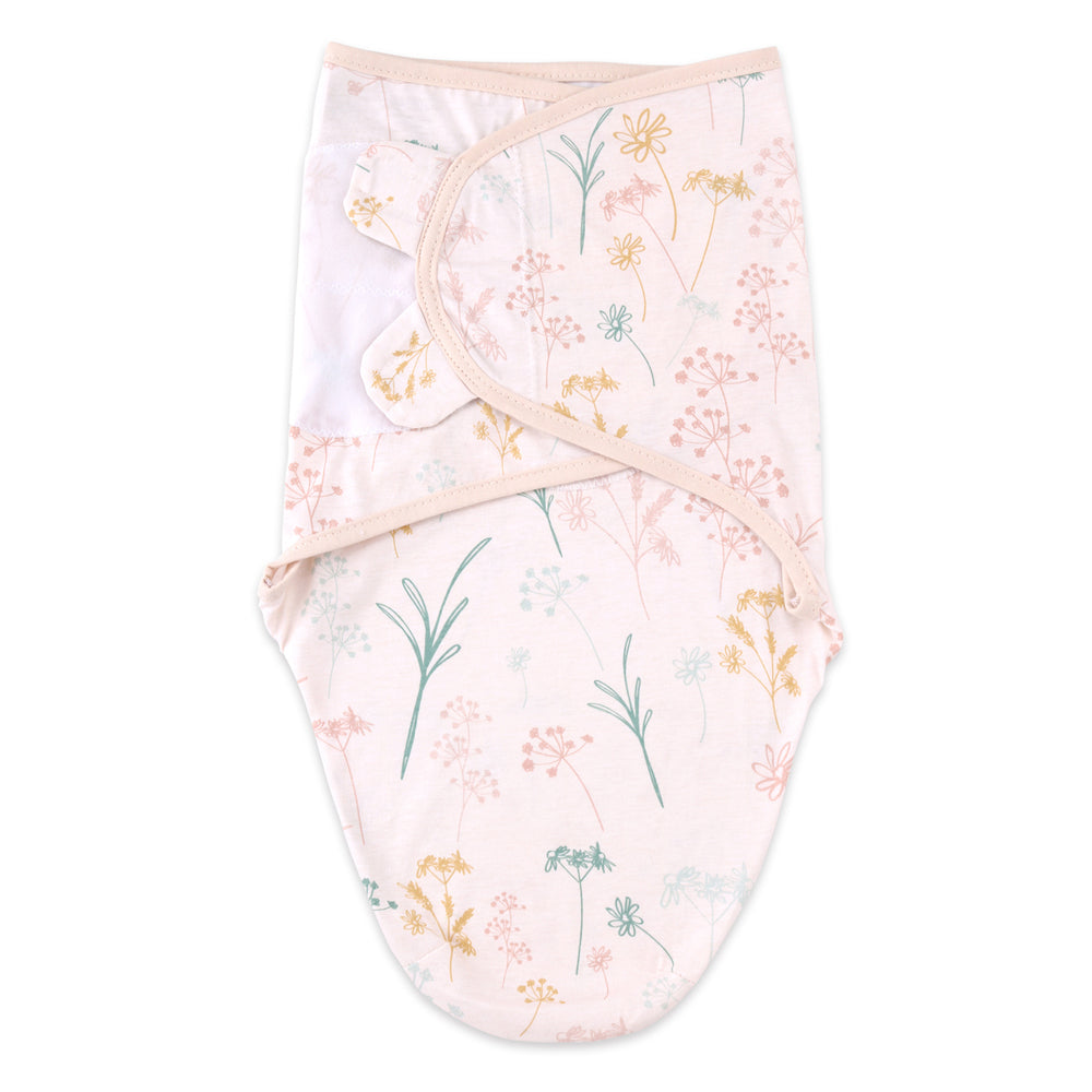 2PK Little Haven Cotton Hooded Swaddle Wild Flower 0M+
