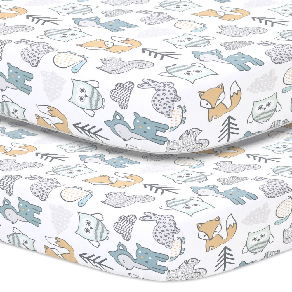 2PK Little Haven Cot Fitted Woodland Baby Bedding Sheet 135cm