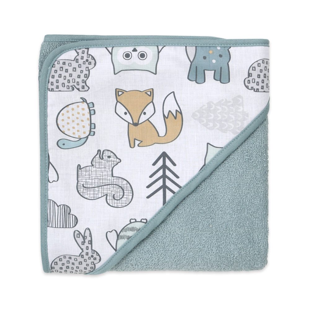 2PK Little Haven Cotton Hooded Woodland Soft Baby Towel 76cm