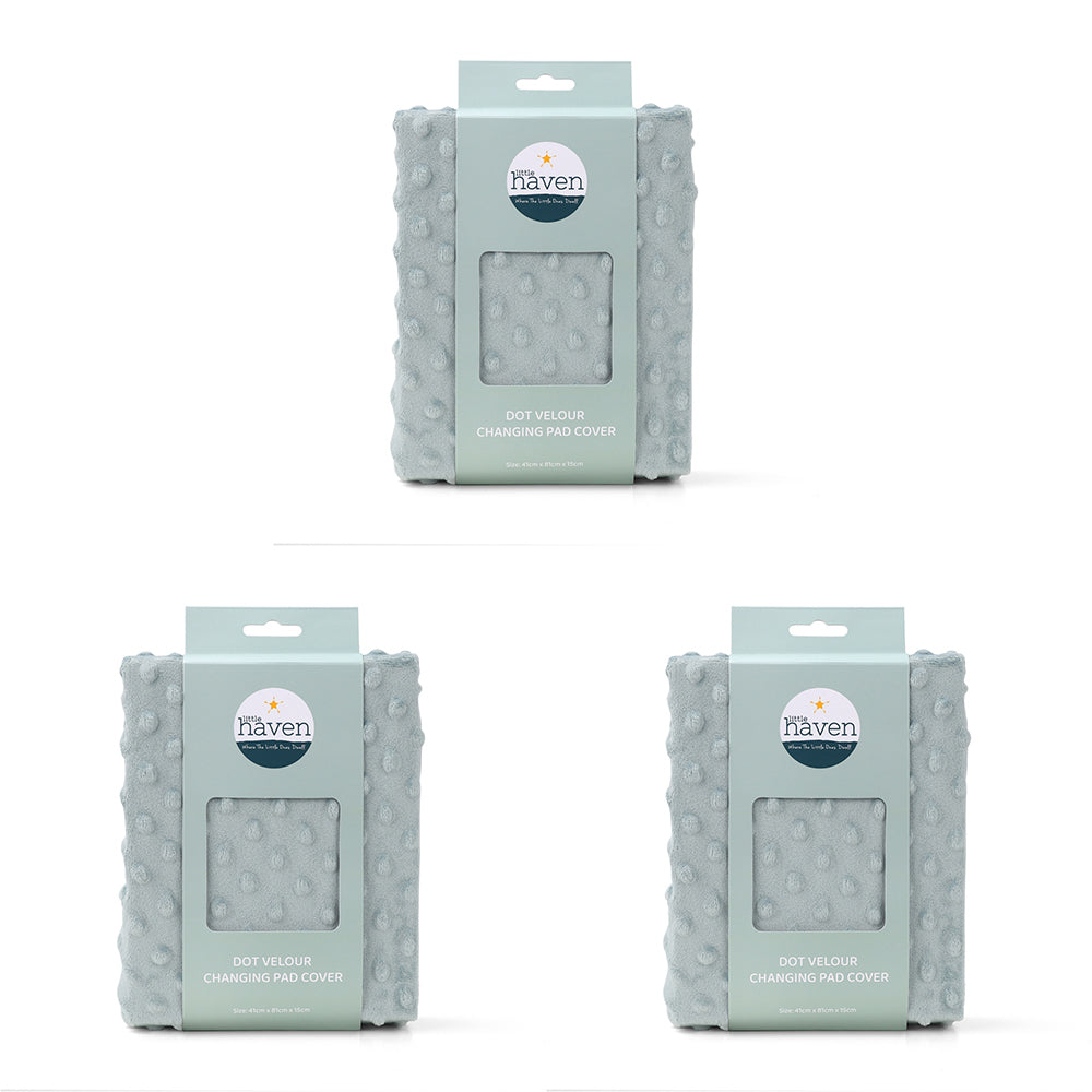 3PK Little Haven Changing Soft Baby Changing Pad Blue 88cm