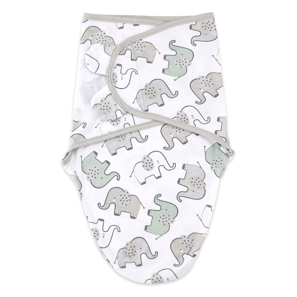 2PK Little Haven Swaddle Elephant Baby Wrap Blanket 0M+