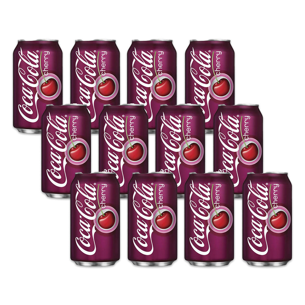 12PK USA Cans 355ml Cherry Coke Soda Can Beverage Drink