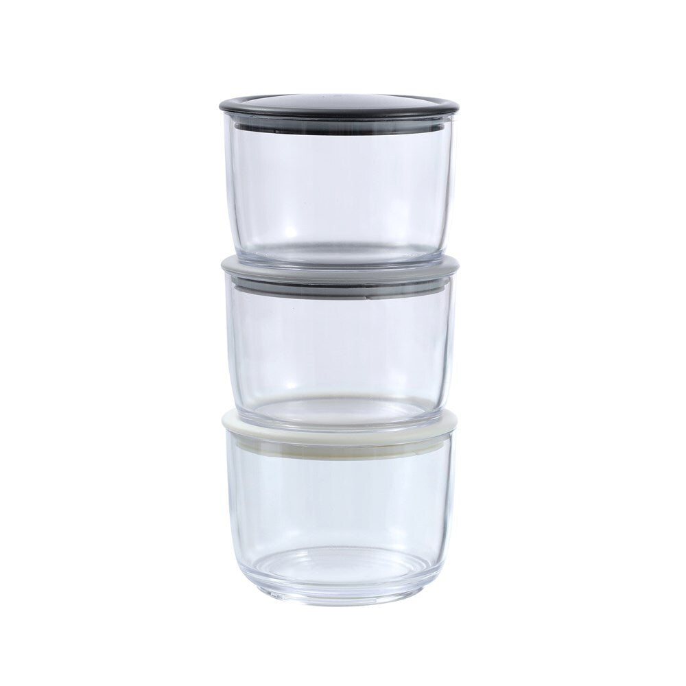 4x 3pc Boxsweden Crystal Twist Lock 300ml Stacking Container