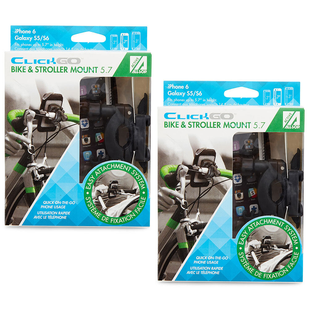 2PK Allsop ClickGo 5.7" Bike & Stroller Mount w/ Case